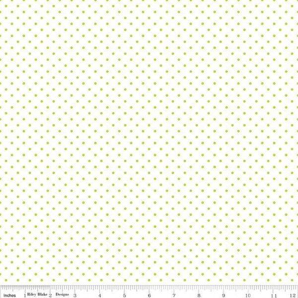 Swiss Dots on White - Lime