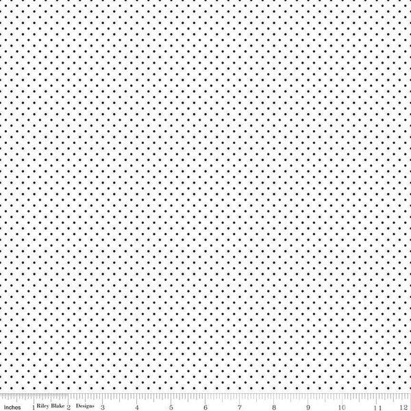 Swiss Dots on White - Black