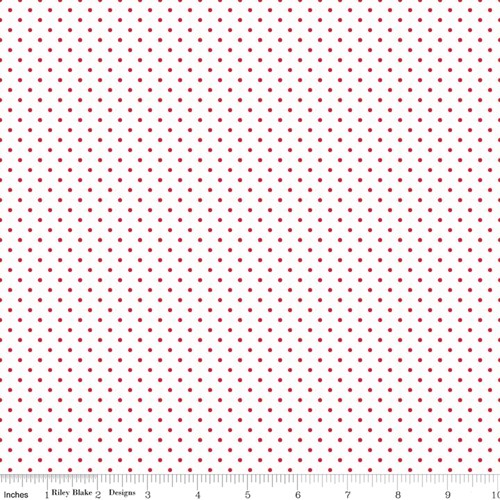 Swiss Dots on White - Red