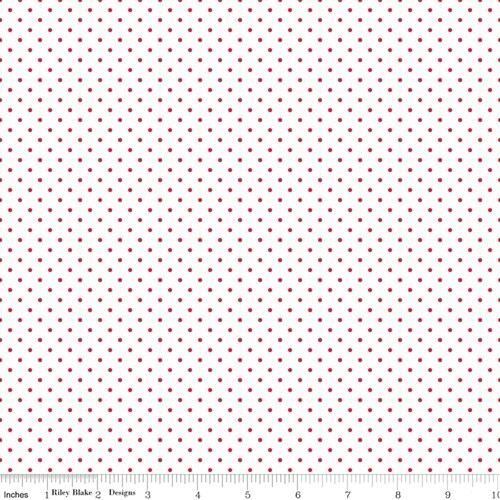 Swiss Dots on White - Red
