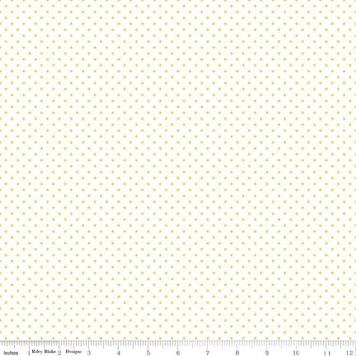 Swiss Dots on White - Yellow
