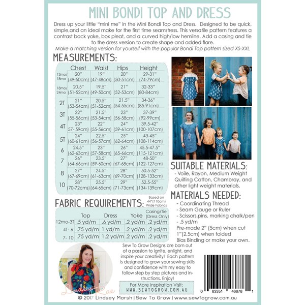 The Mini Bondi Top by Sew to Grow