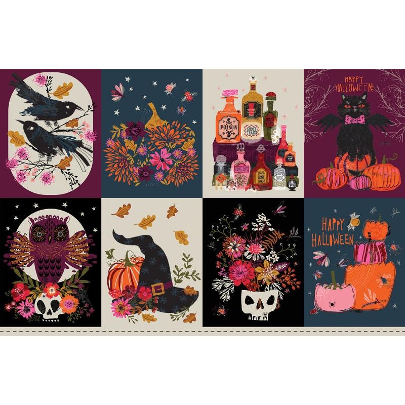 The Witching Hour Fat Quarter Bundle | Helen Black | 7 FQs + 1 Panel