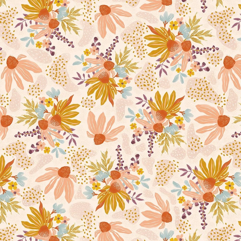 Thicket & Bramble Floral Cream Fabric Yardage, SKU: 90749-11