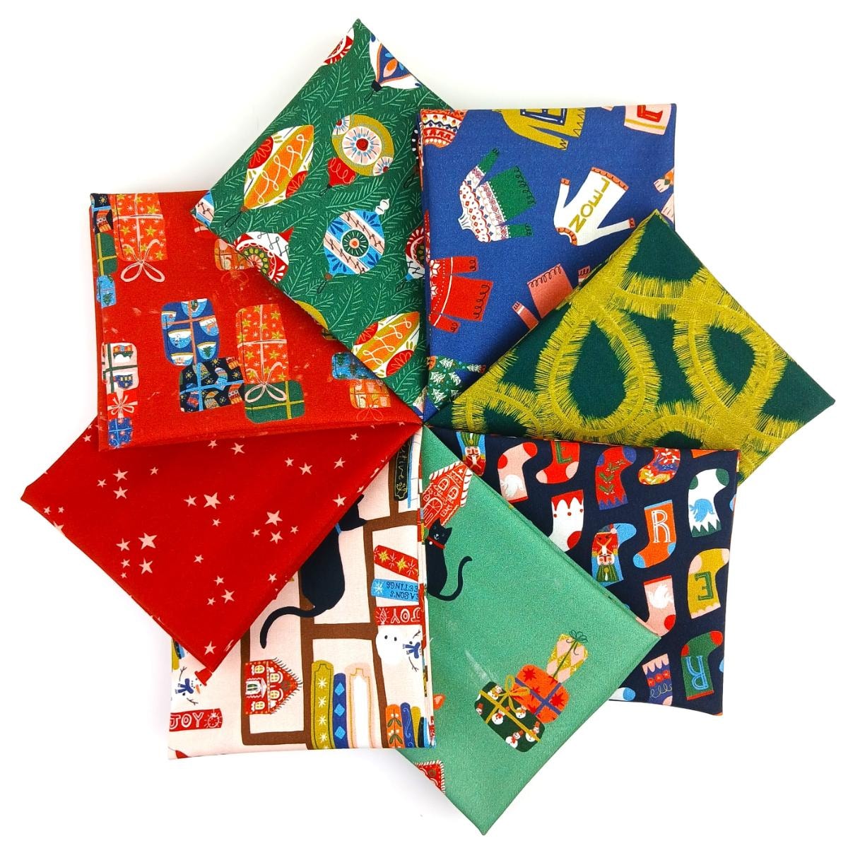 Tinsel Time Fat Quarter Bundle | Louise Cunningham | 8 FQs