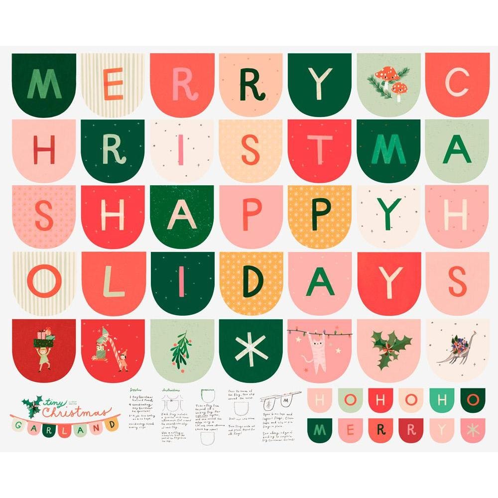 Tiny Christmas Garland Panel | 36" x 44" - Multi