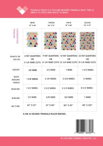 Triangle Peaks Pattern by Quilty Love