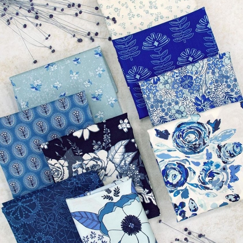 True Blue Fat Quarter Bundle | Maureen Cracknell | 16 FQs