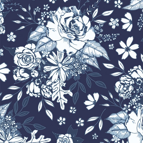 True Blue Floral Universe