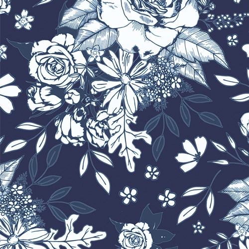 True Blue Floral Universe