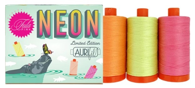 Tula Pink Neons & Neutrals Aurifil Thread Set