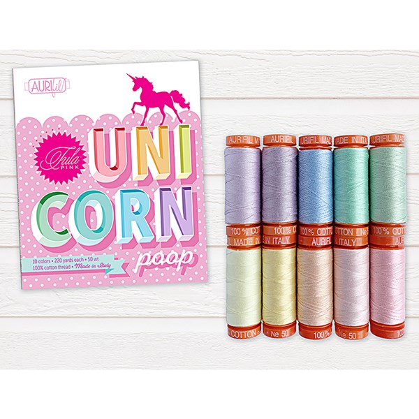 Tula Pink Solids Aurifil Thread Set - Unicorn Poop