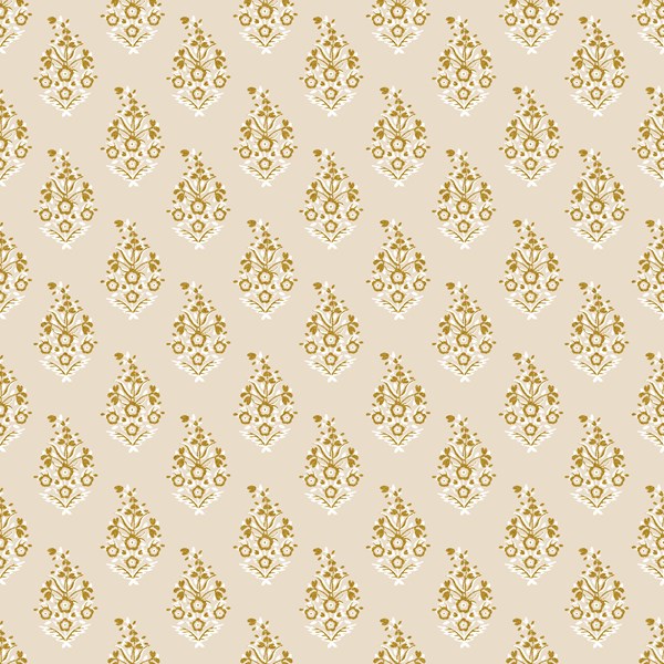 Vintage Garden Paisley - Gold Metallic