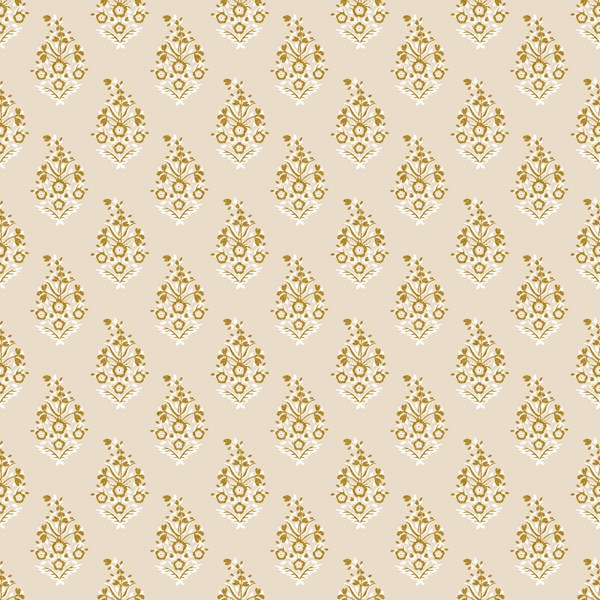 Vintage Garden Paisley - Gold Metallic