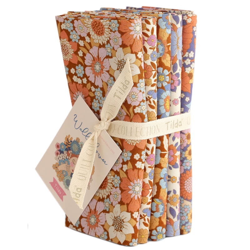 Wallflower Fat Quarter Bundle | Tilda Fabrics - Caramel/Thistle Colorstory 5FQs