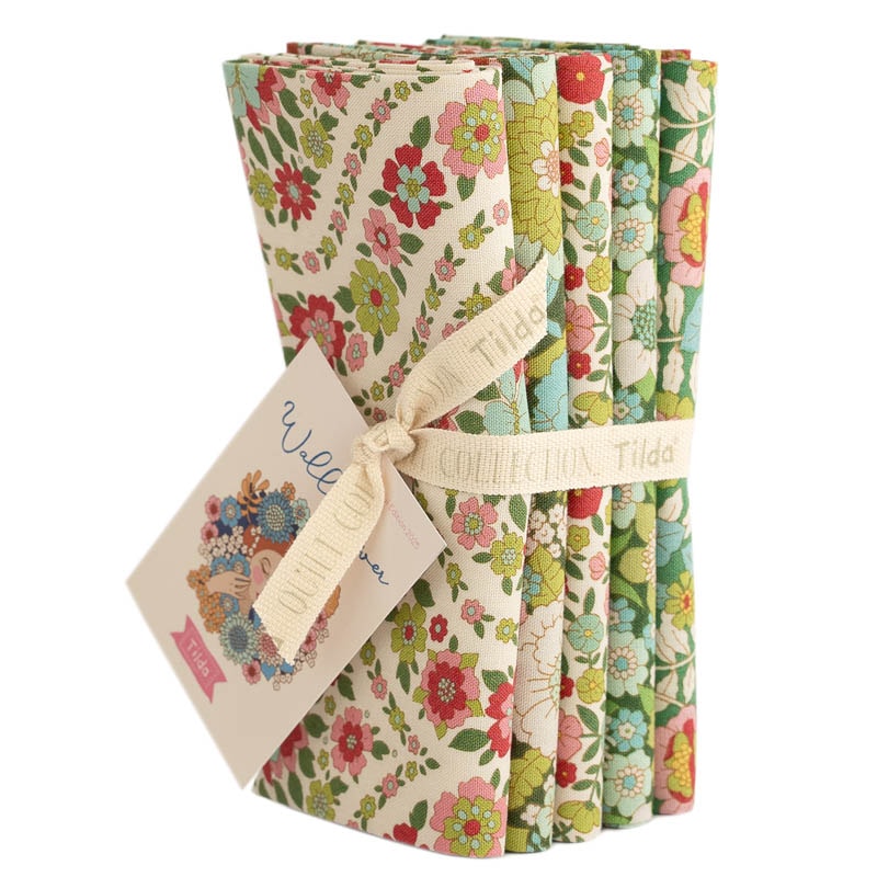 Wallflower Fat Quarter Bundle | Tilda Fabrics - Green Colorstory 5FQs