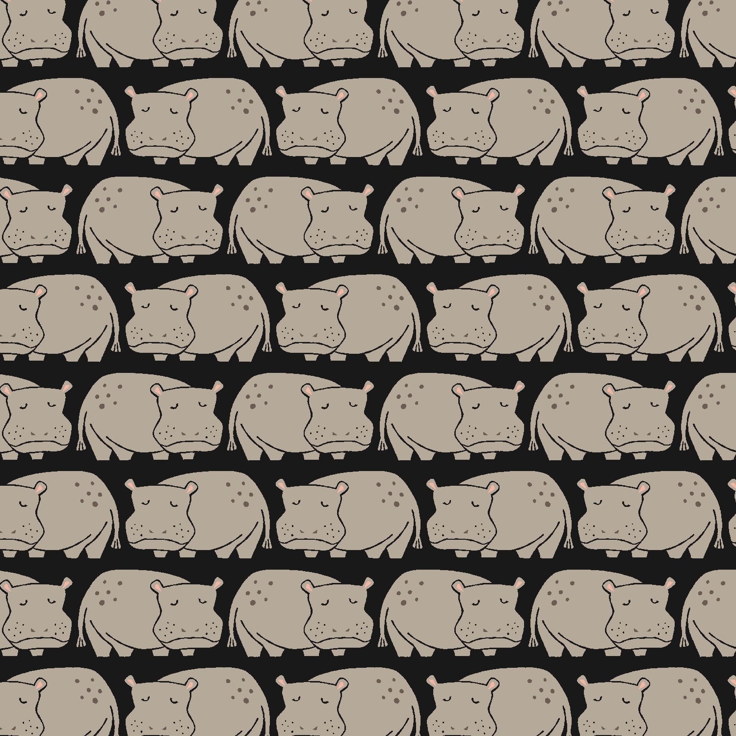Weary Hippo - Black