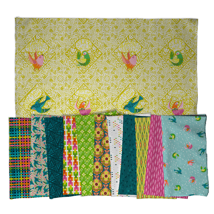 What the Birds Said Fat Quarter Bundle | Cori Dantini | 11 FQs+1 Panel