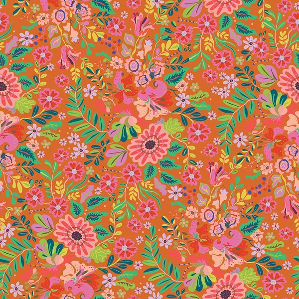 Whimsical Floral - Coral