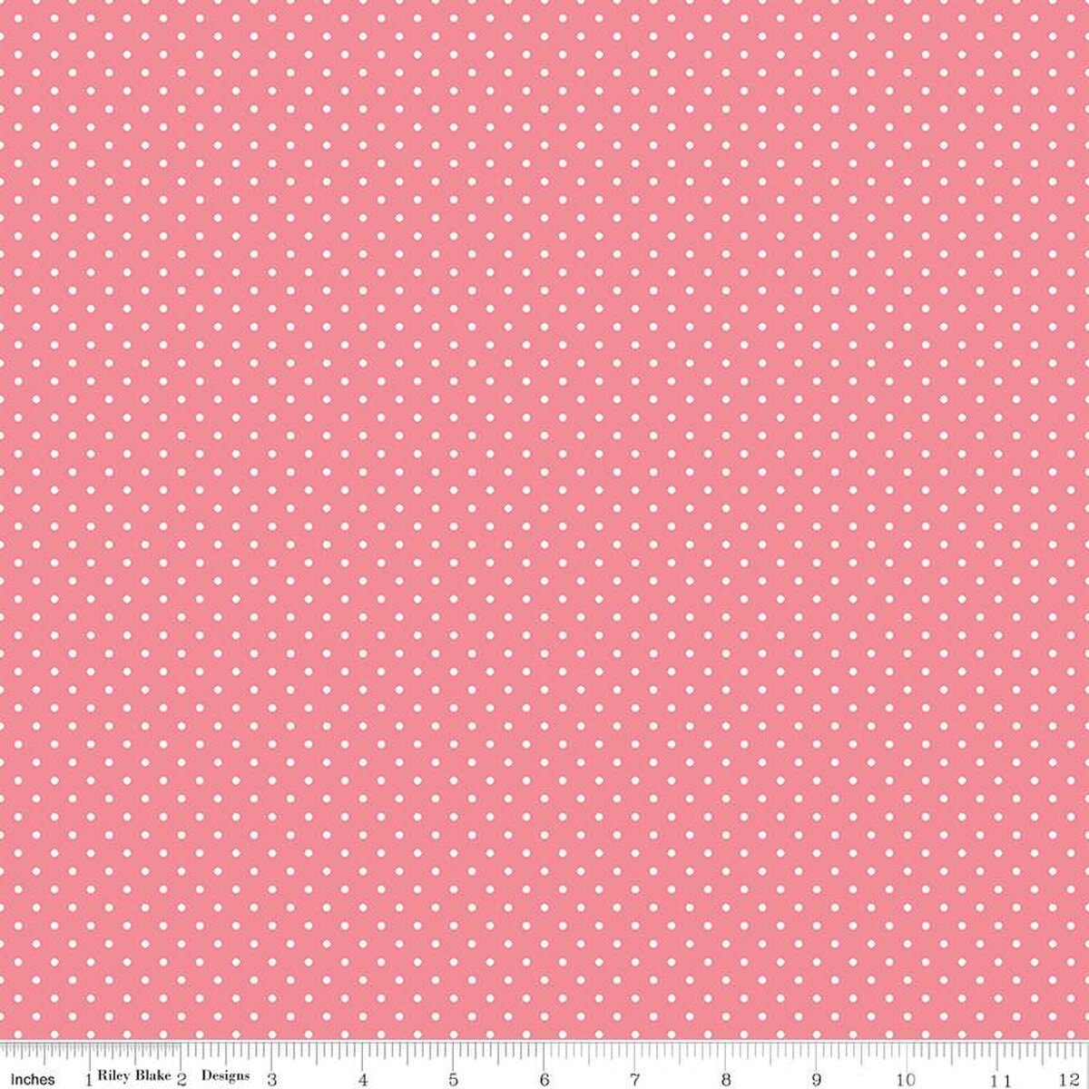 White Swiss Dots - Sugar Pink