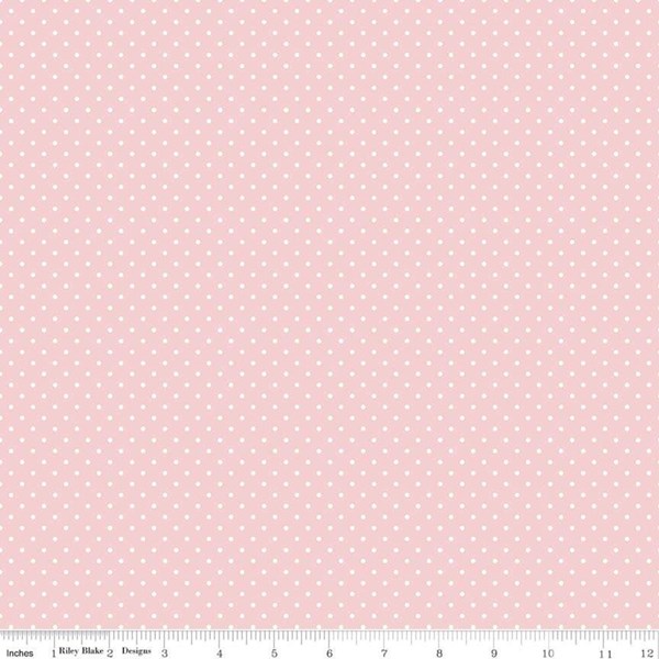 White Swiss Dots - Baby Pink
