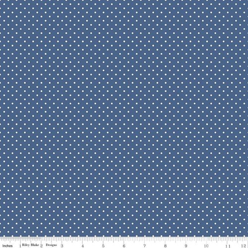 White Swiss Dots - Denim