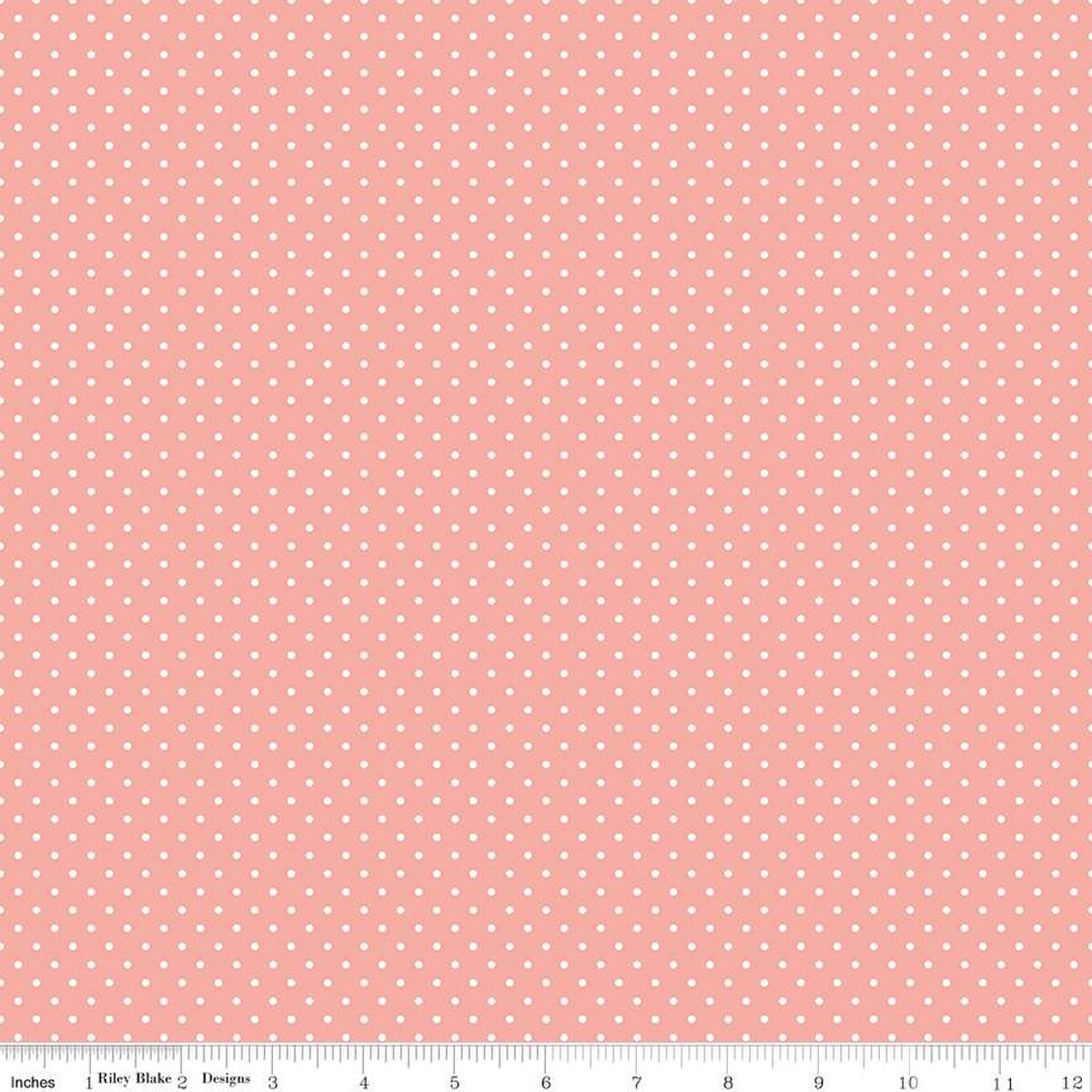 White Swiss Dots - Apricot Blush