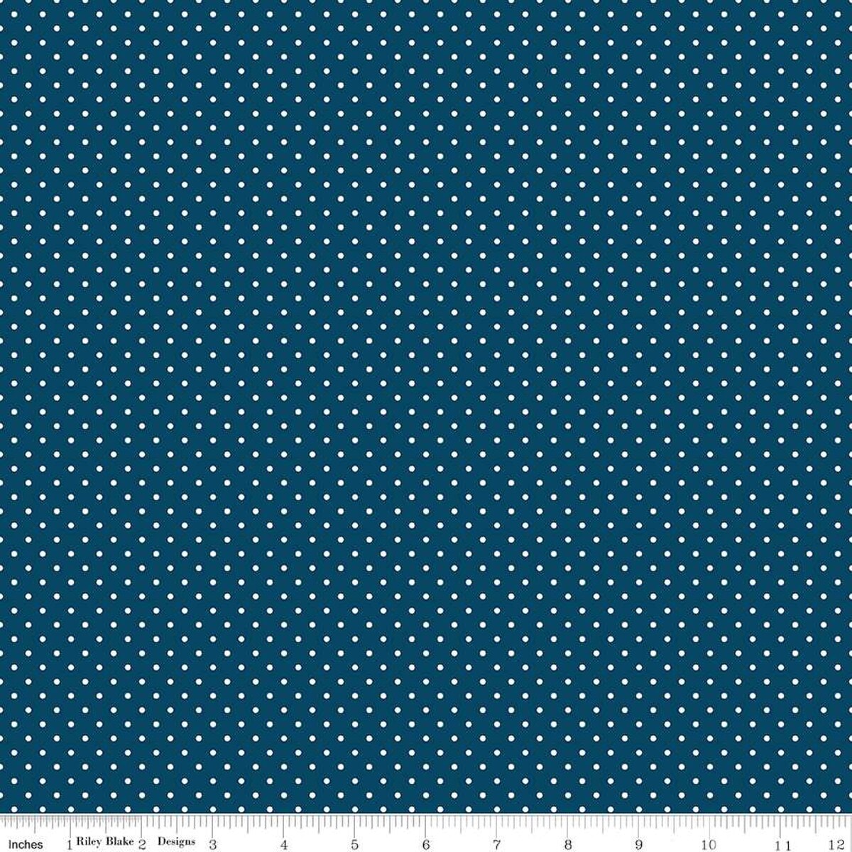 White Swiss Dots - Oxford Blue
