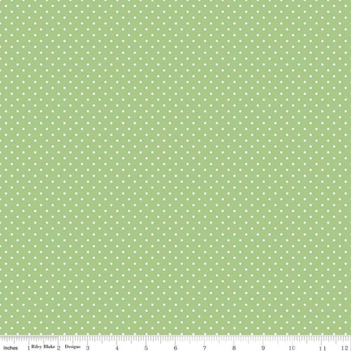 White Swiss Dots - Green