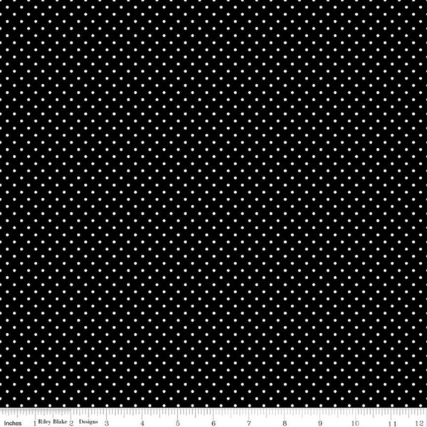 White Swiss Dots - Black
