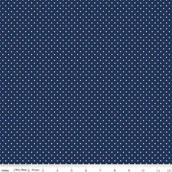 White Swiss Dots - Navy