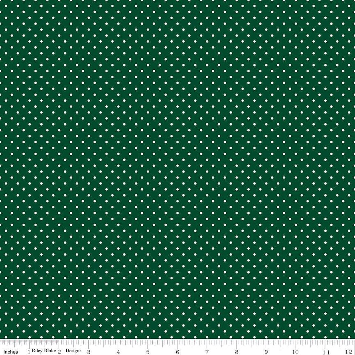 White Swiss Dots - Christmas Green