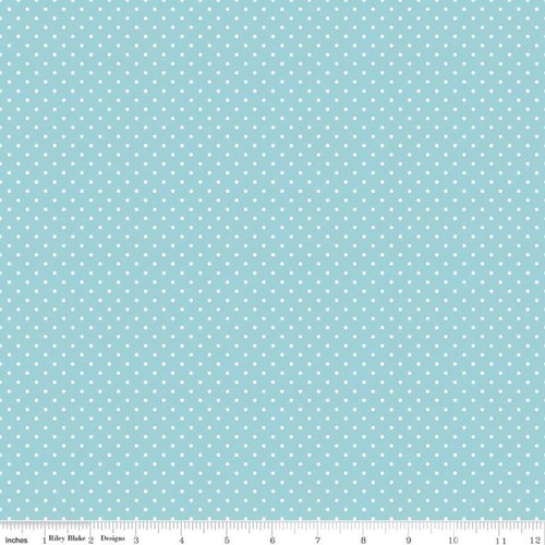 White Swiss Dots - Aqua