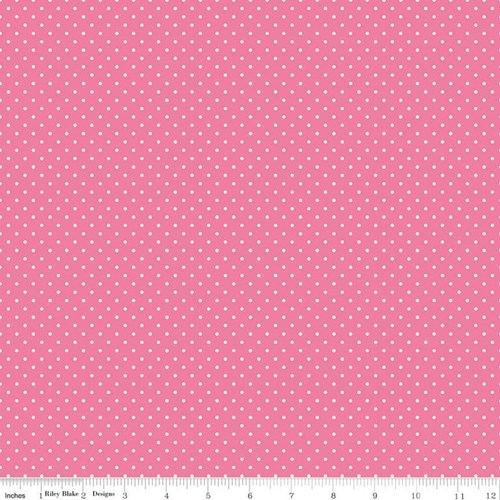 White Swiss Dots - Hot Pink