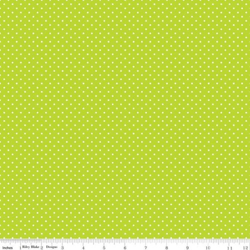 White Swiss Dots - Lime