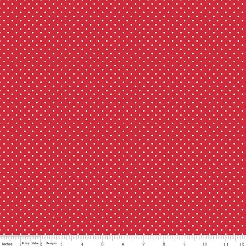 White Swiss Dots - Red