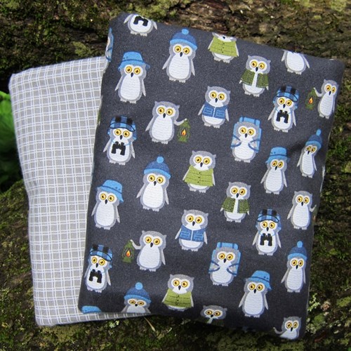 Whole Cloth Quilt Kit - Campsite Critters Night Owls Flannel