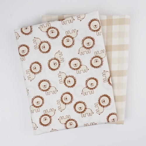 Whole Cloth Quilt Kit - Lions and Brooklyn Flannel