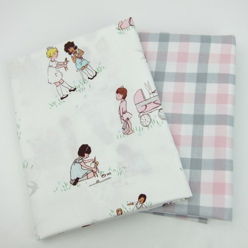 Whole Cloth Quilt Kit - Dolls in Spring and Mammoth Flannel