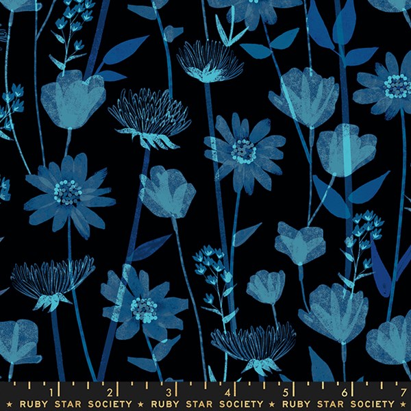 Wildflowers RAYON - Black