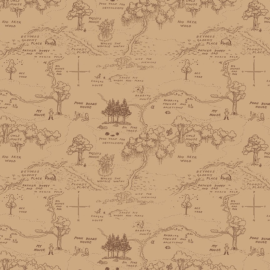 Winnie the Pooh Map - Brown