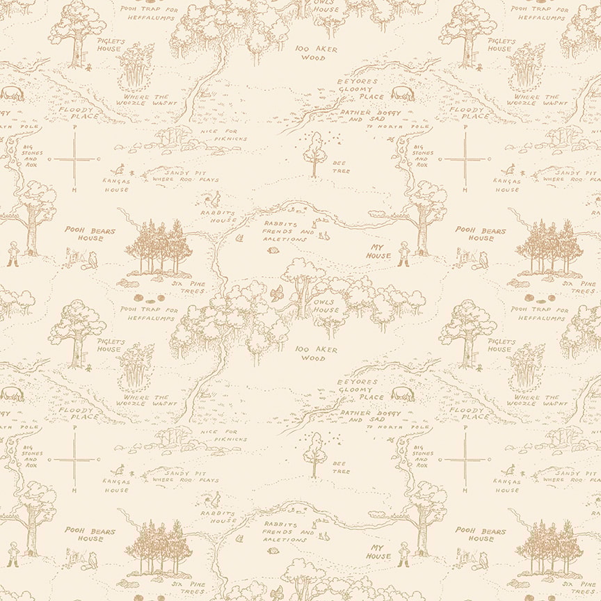Winnie the Pooh Map - Cream