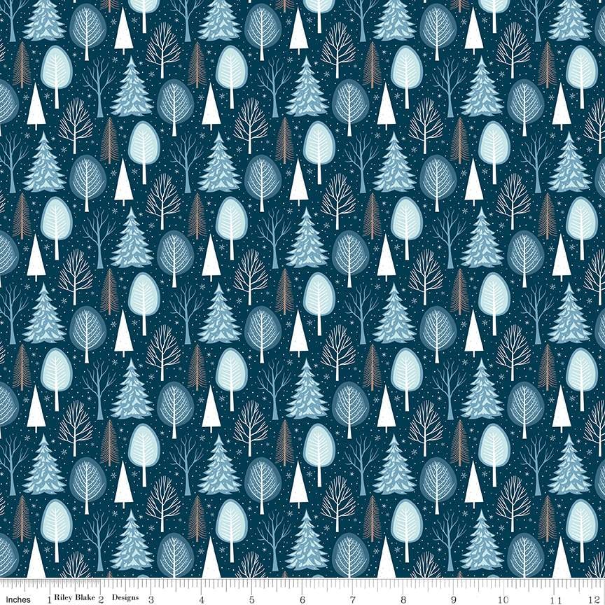 Winter Magic Trees - Navy