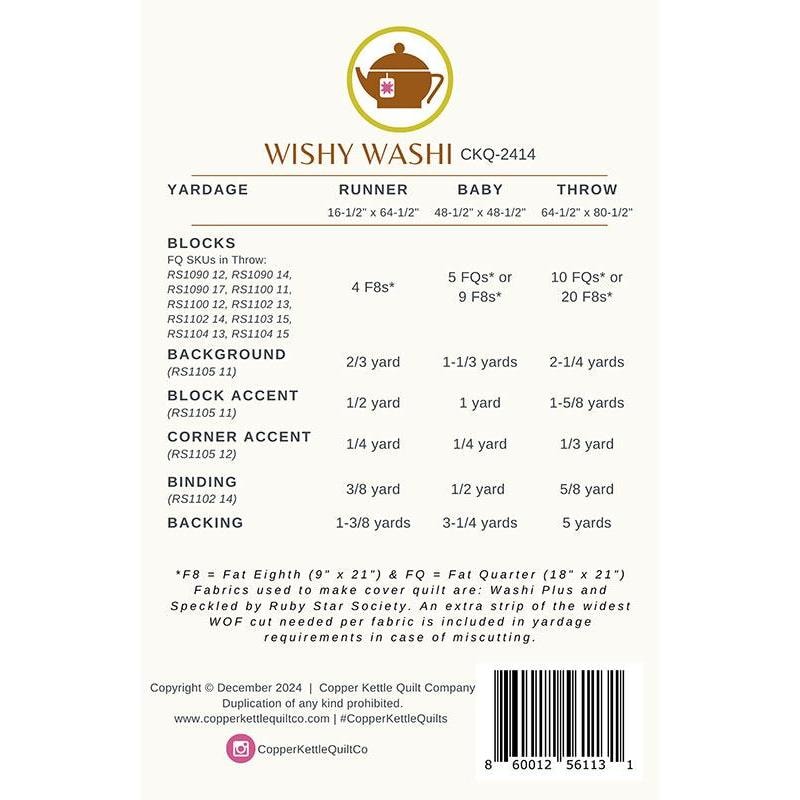 Wishy Washi Quilt Pattern | Copper Kettle Quilt Company