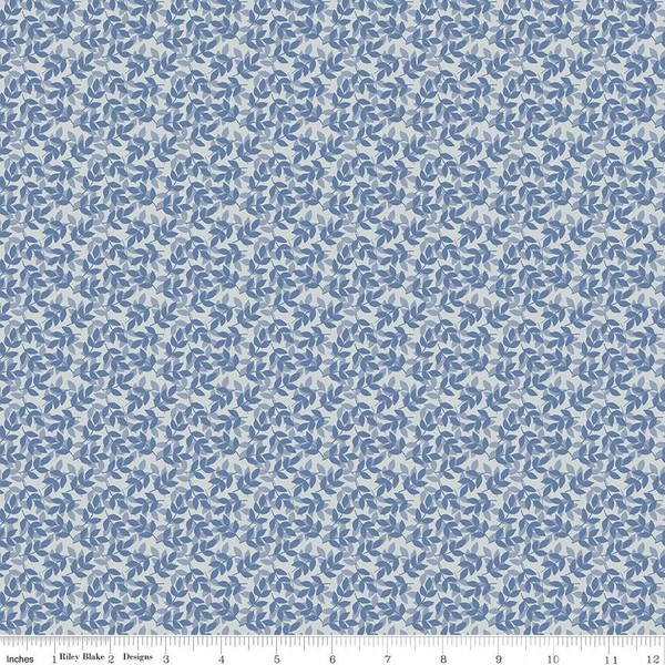 With a Flourish Leaves - Denim