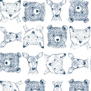 Woodland Critters in White