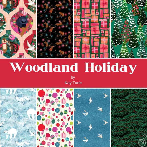 Woodland Holiday Fat Quarter Bundle | Katy Tanis | 8 FQs