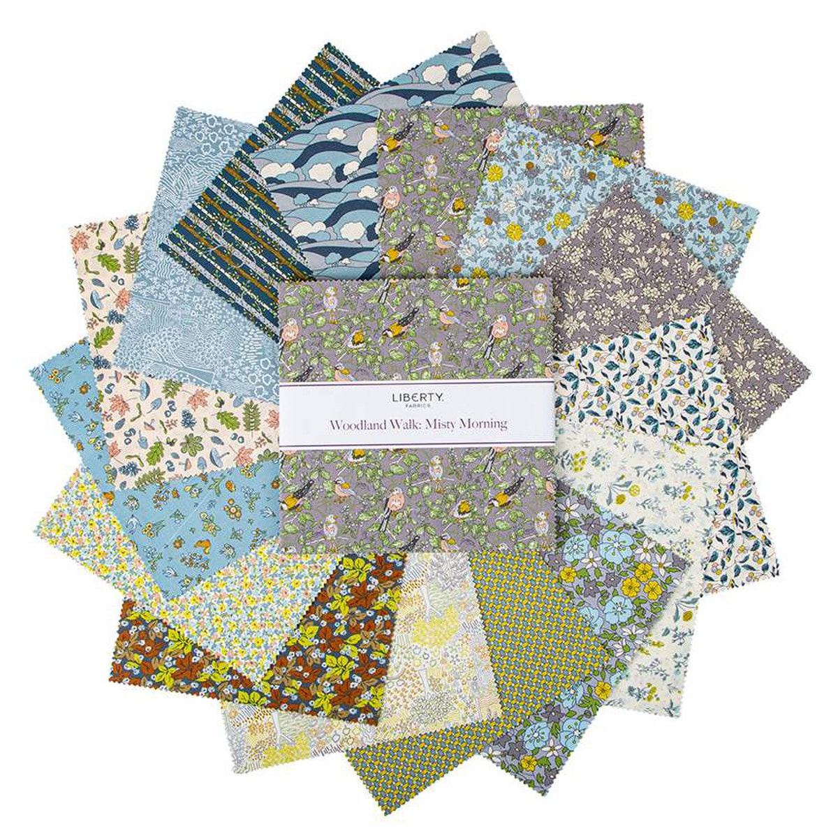 Woodland Walk Fat Quarter Bundle | Liberty Fabrics | 15 FQs - Misty Morning