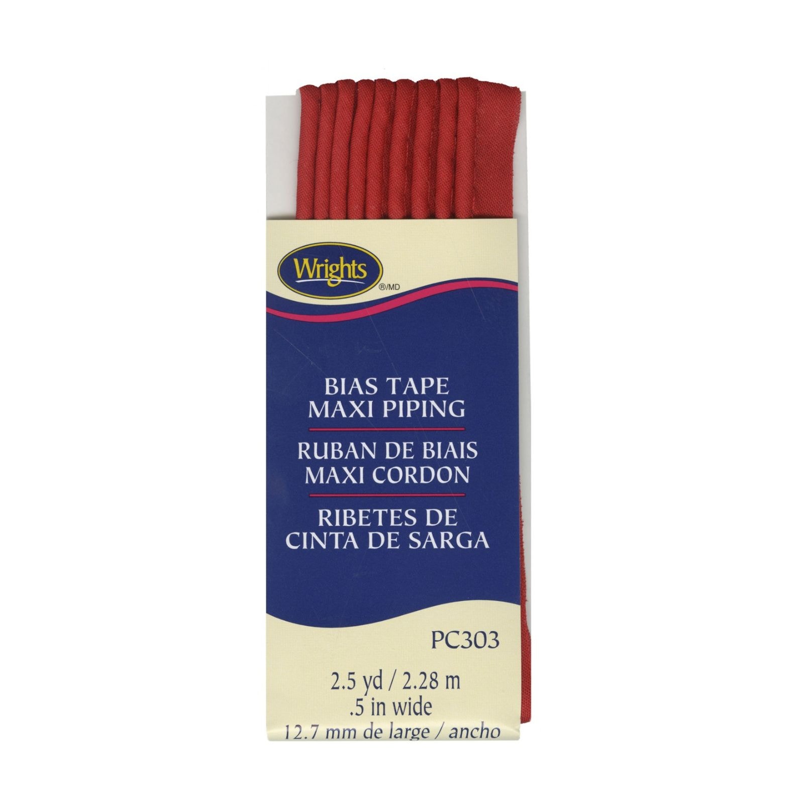 Wrights Bias Tape Maxi Piping - Red