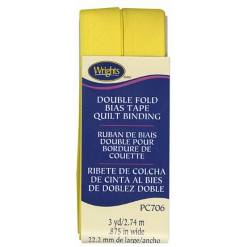 Wrights Double Fold Bias Tape Quilt Binding - Canary